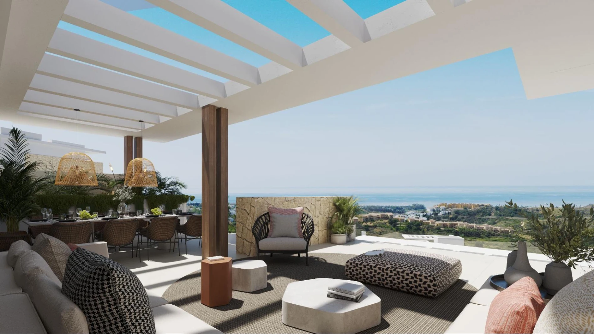 Decoration Penthouse terraces: styles and functions